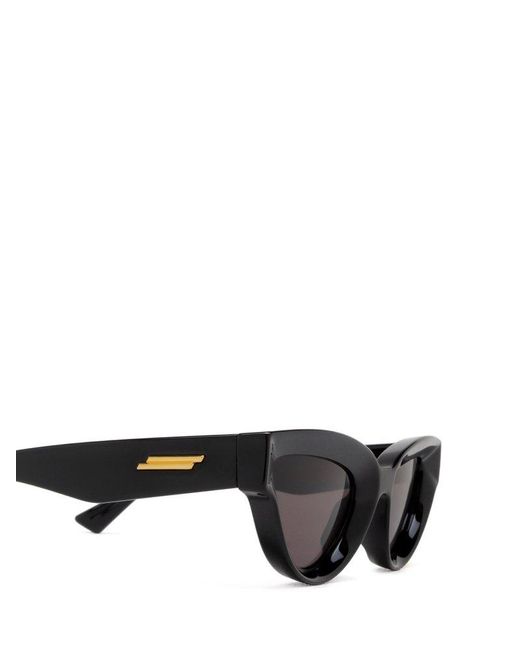 Bottega Veneta Black Sharp Cat Eye Sunglasses