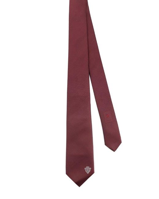 Gucci Purple Silk Tie With Lord Detail for men