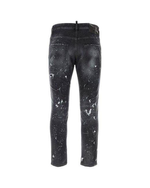 DSquared² Black Midnight Wash Skater Jeans for men