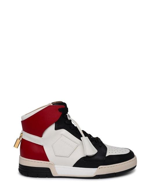 Buscemi Red Round Toe Lace-up Sneakers for men
