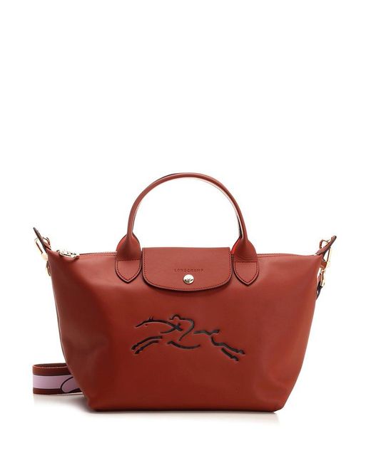 Longchamp Red Le Pliage Extra Small Top Handle Bag