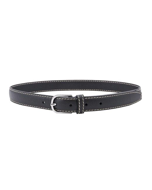 Totême Stitch-detailed Buckled Belt in Black | Lyst