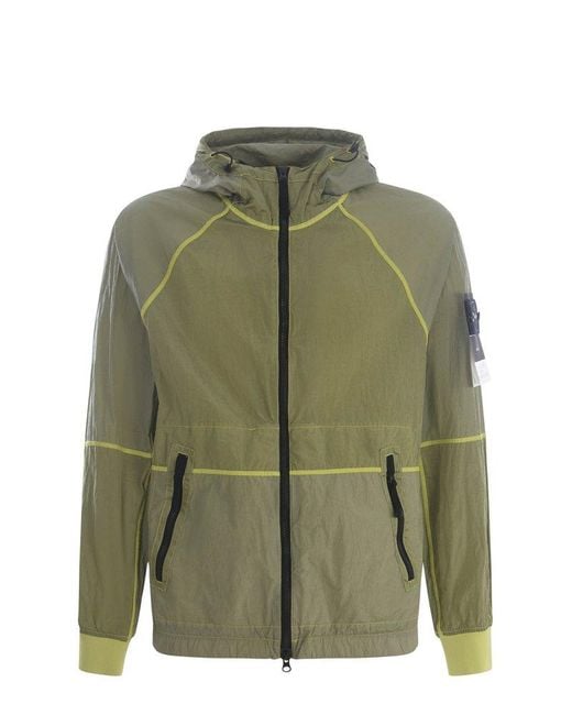 Stone Island Green Zip-up Hooded Jacket for men