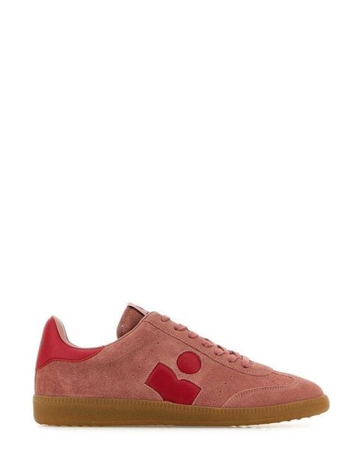 Isabel Marant Red Logo Printed Low-Top Sneakers