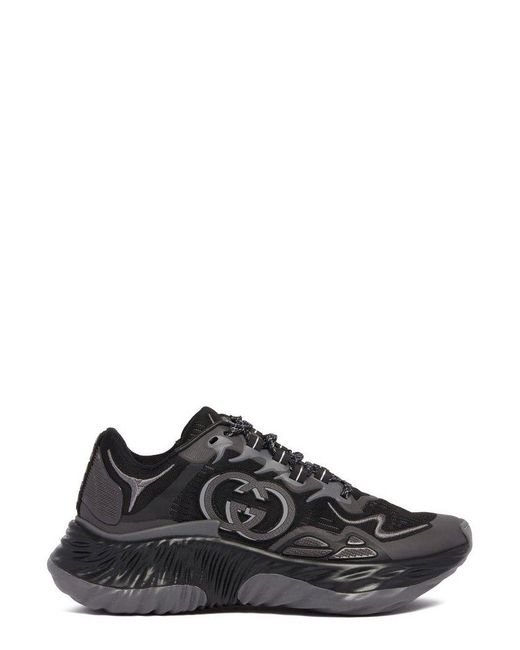 Gucci Black Ripple Interlocking G Sneakers for men