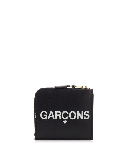 Comme des Garçons Black Logo Printed Zipped Wallet for men