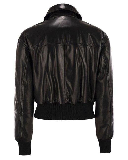 Brunello Cucinelli Black Zipped Leather Jacket