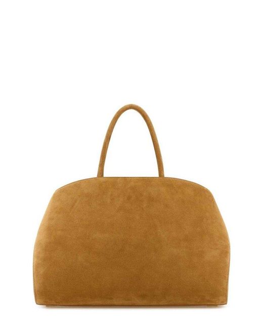 Ferragamo Brown Logo Detailed Large Hug Handbag