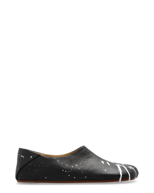 MM6 by Maison Martin Margiela Black Anatomic Paint Splatter-effect Slip-on Loafers