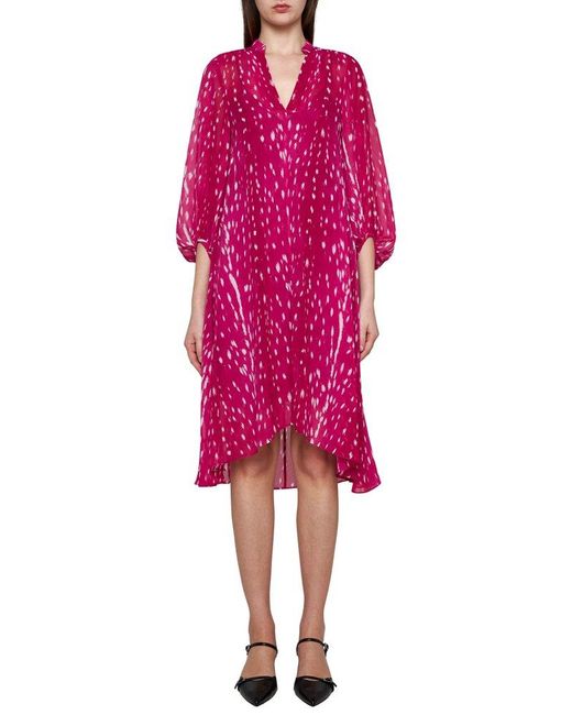 Diane von Furstenberg Pink Ileana Print Dress