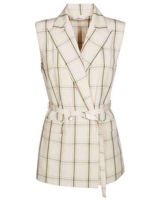 Liu Jo Natural Check Waistcoat