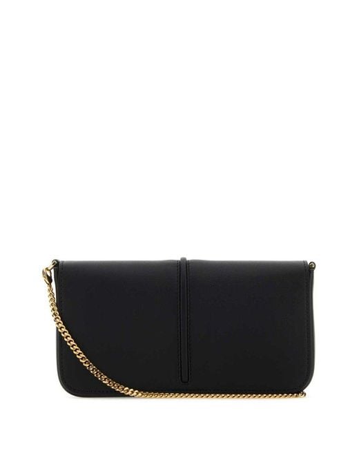 Fendi Black Graphy Leather Wallet On Chain