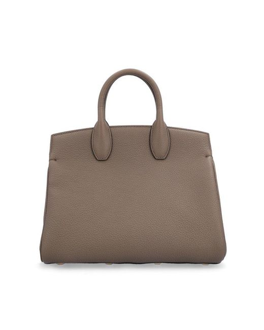 Ferragamo Brown Studio Small Top Handle Bag