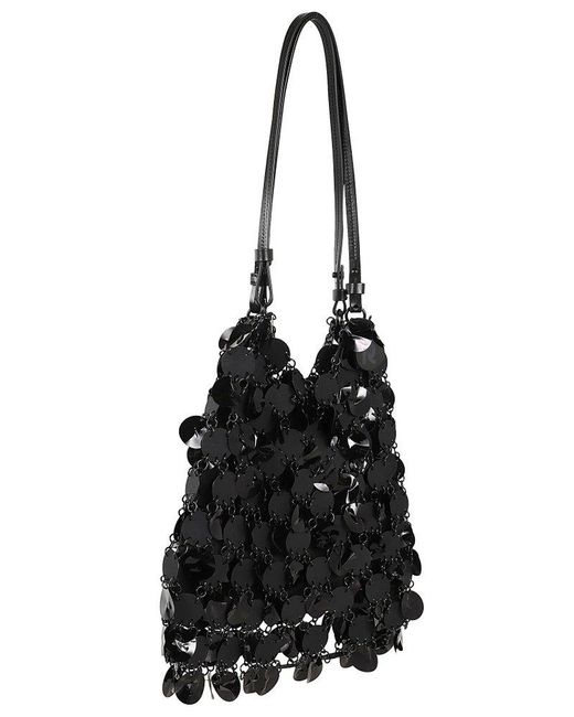 Rabanne Black Disc Embellished Top Handle Bag