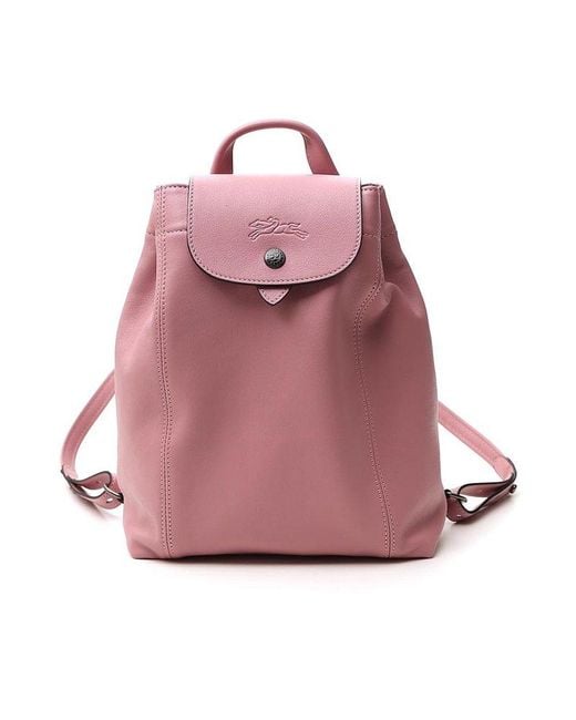 Longchamp Pink Le Pliage Cuir Backpack