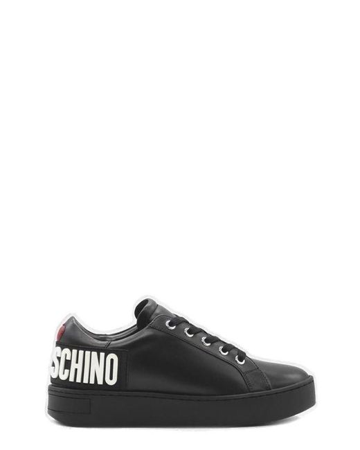 Love Moschino Black Logo Embossed Low-top Sneakers