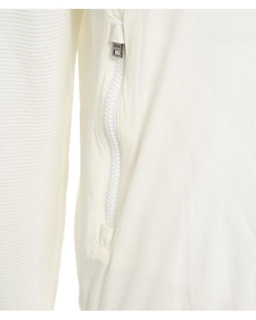 Herno White Knitted-panel Zip-up Cardigan for men