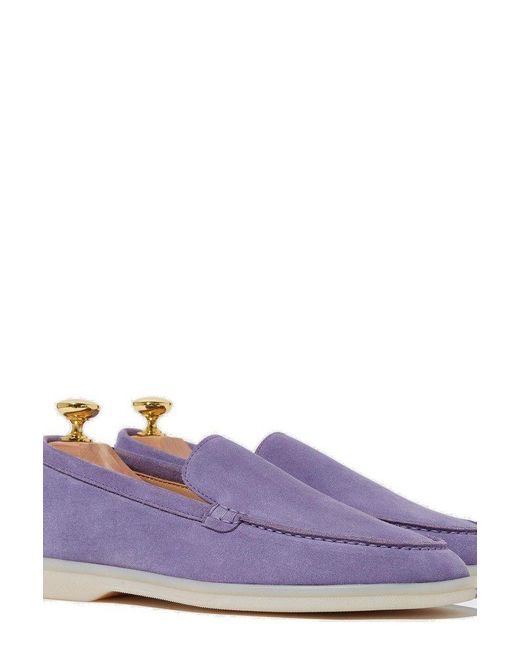 Scarosso Purple Ludovica Almond Toe Loafers