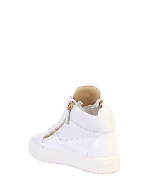 Giuseppe Zanotti High-Top Lace-Up Sneakers in White for Men