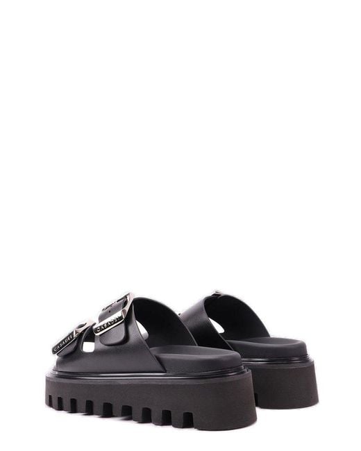 Casadei Black Buckles Double-strap Slip-on Sandals