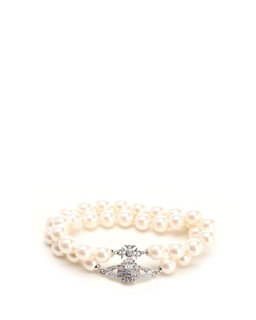 Vivienne Westwood Natural Double Row Pearl Bracelet