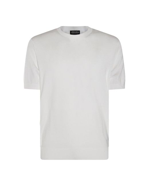 Zegna White Cotton Tshirt for men