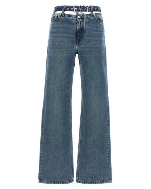 Y. Project Blue Y Belt Cut-out Jeans