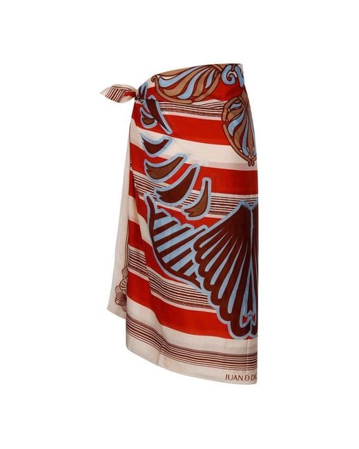 JUAN DE DIOS Red Wrap Skirt