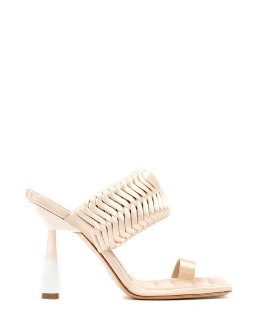 Gia Borghini White Rosie 1 Woven Detailed Sandals