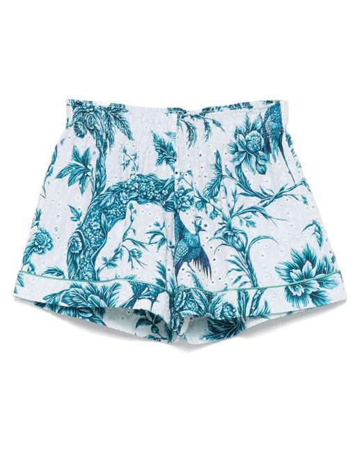 F.R.S For Restless Sleepers Blue Patterned Shorts