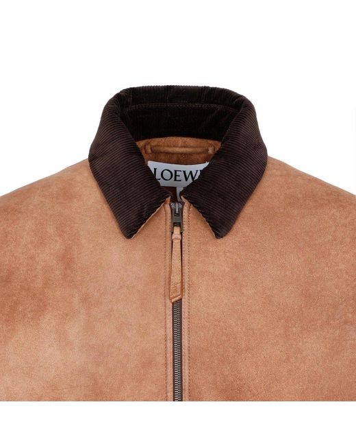 Loewe Brown Shearling Workwear Jacket for men