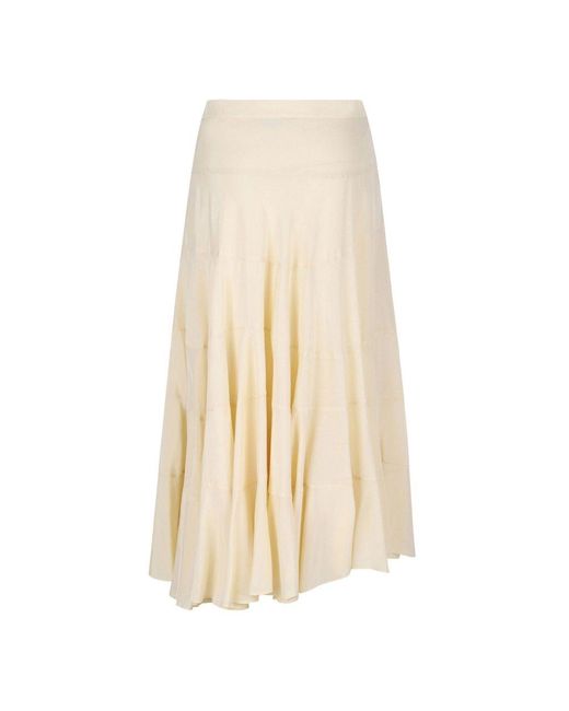 Tory Burch Natural Flared Skirt