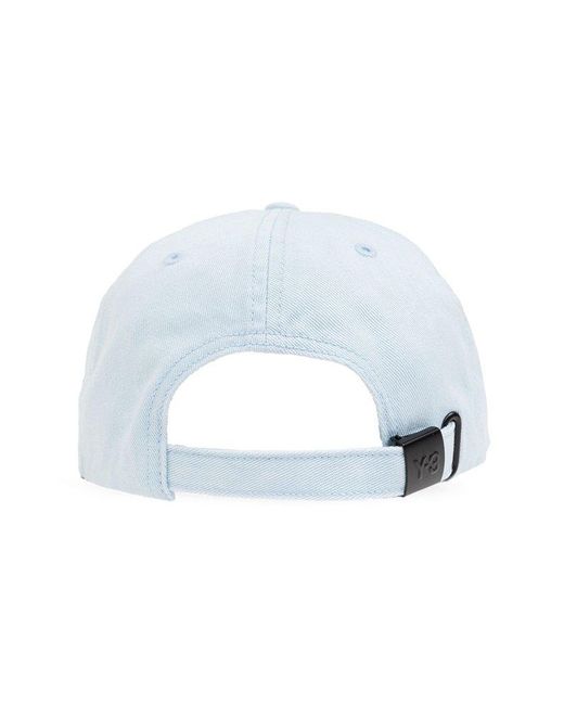 Y-3 White Logo Embroidered Twill Baseball Cap for men