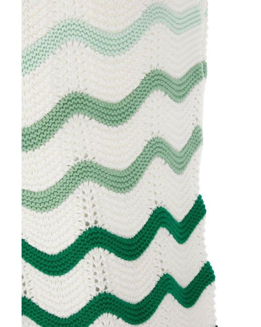 Casablancabrand Green Gradient Wave Crochet Knitted Shorts for men