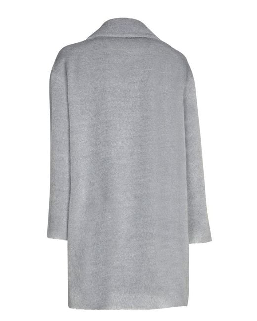 Tagliatore Gray Double-Breasted Coat