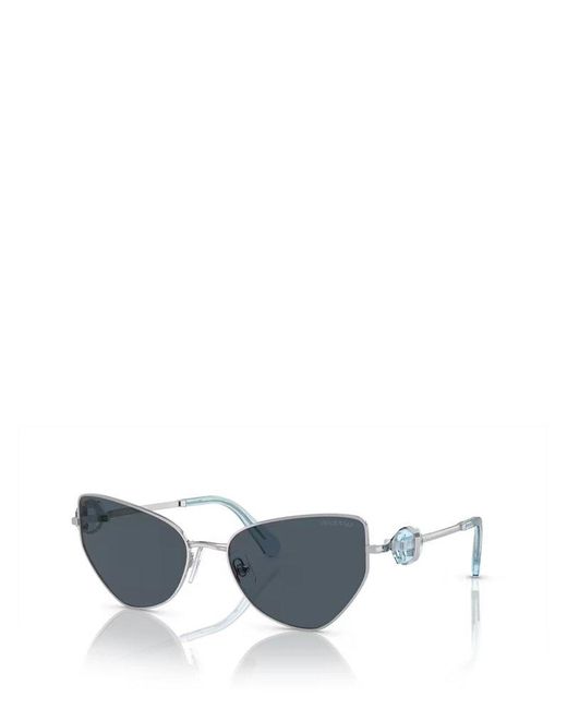 Swarovski Blue Embellished Cat-eye Frame Sunglasses