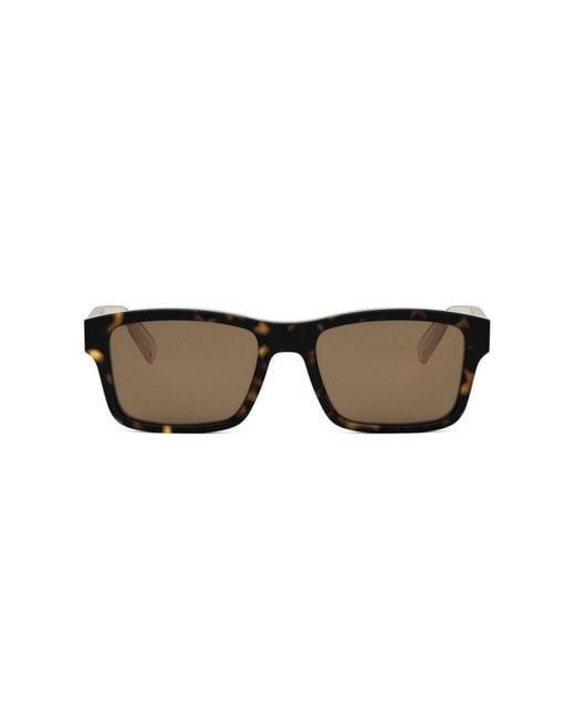 BVLGARI Brown Rectangular Frame Sunglasses for men