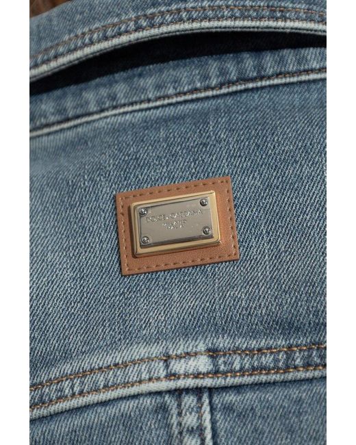 Dolce & Gabbana Blue Denim Jacket With Vintage Effect
