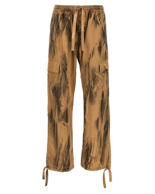 MSGM Natural Dirty-effect Cargo Pants for men