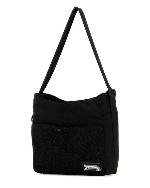 Maison Kitsuné Black Flash Fox Messenger Bag for men