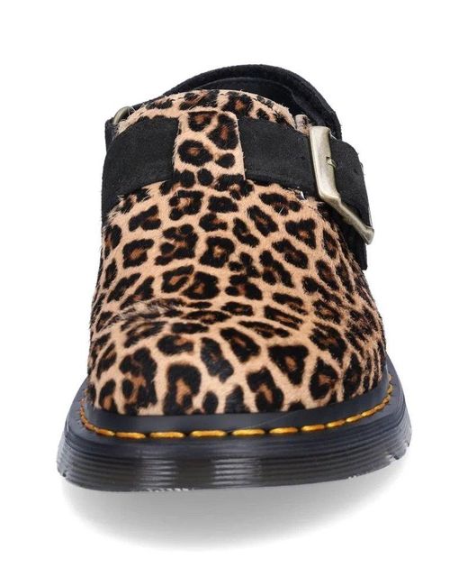 Dr. Martens Black Jorge Ii Leopard Buckle-Fastened Mules