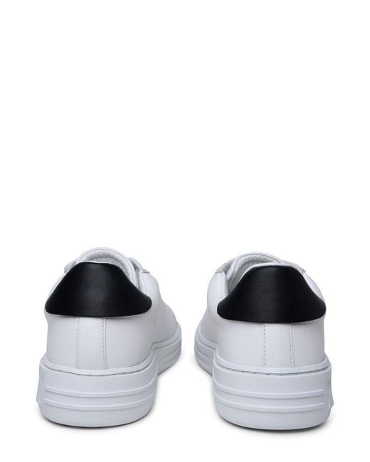 MSGM White Logo Printed Lace-up Sneakers