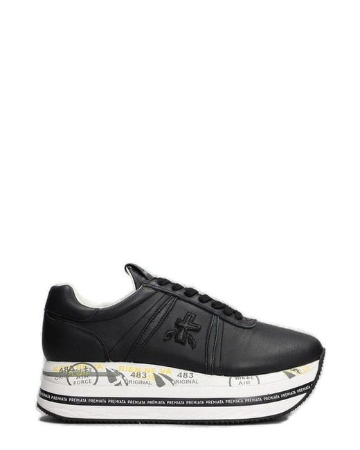 Premiata Black Beth Lace-Up Sneakers