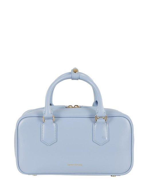 Semicouture Blue Structured Tote Bag