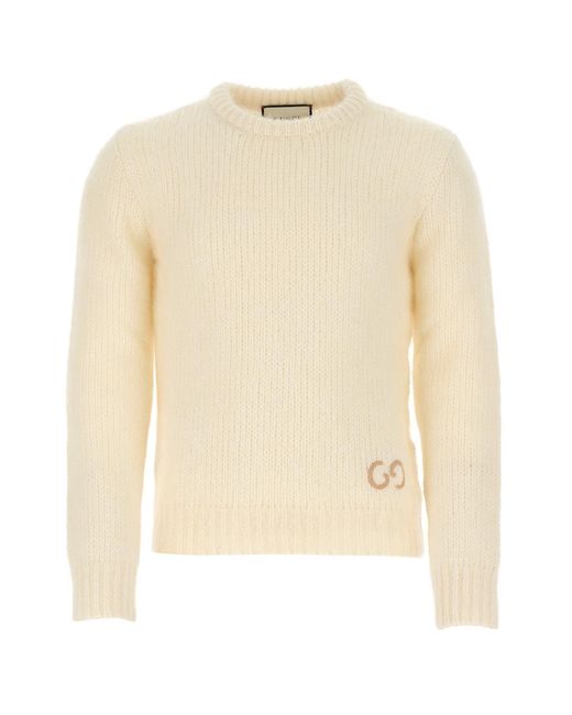 Gucci Natural GG Embroidery Knitted Jumper for men