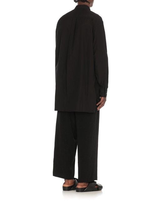 Yohji Yamamoto Black Long-Sleeved Button-Up Shirt for men