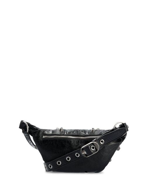 Balenciaga Black Le Cagole Men Leather Belt Bag for men