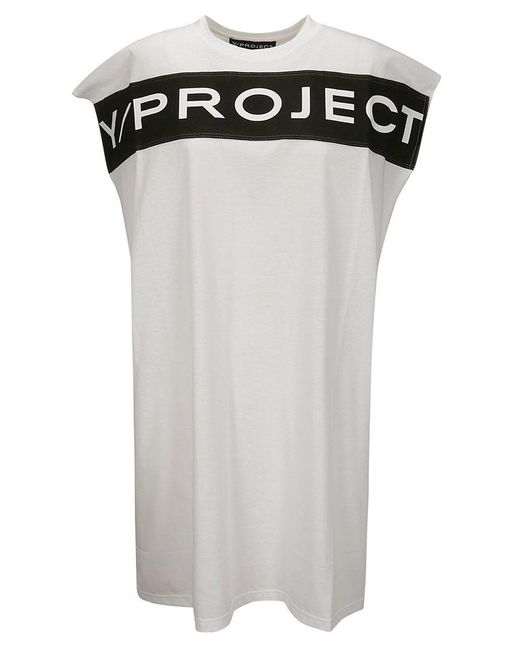 Y. Project Black Scrunched Logo Tank Dress