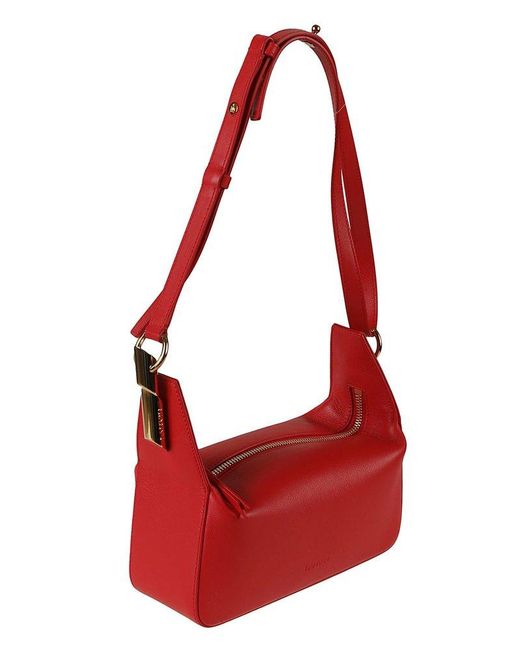 Lanvin Red Haute Sequence Zip-up Clutch Bag