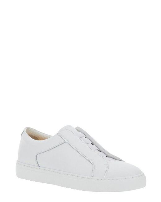 Doucal's White No-lace Sneakers for men